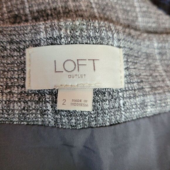 Loft Outlet Skirt Mini A-line Plaid Belted Gray 2 Light Academia Schoolgirl - Picture 10 of 10